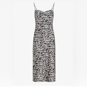 ✨Express✨ Abstract Print Satin Cowl Neck Midi Slip Dress